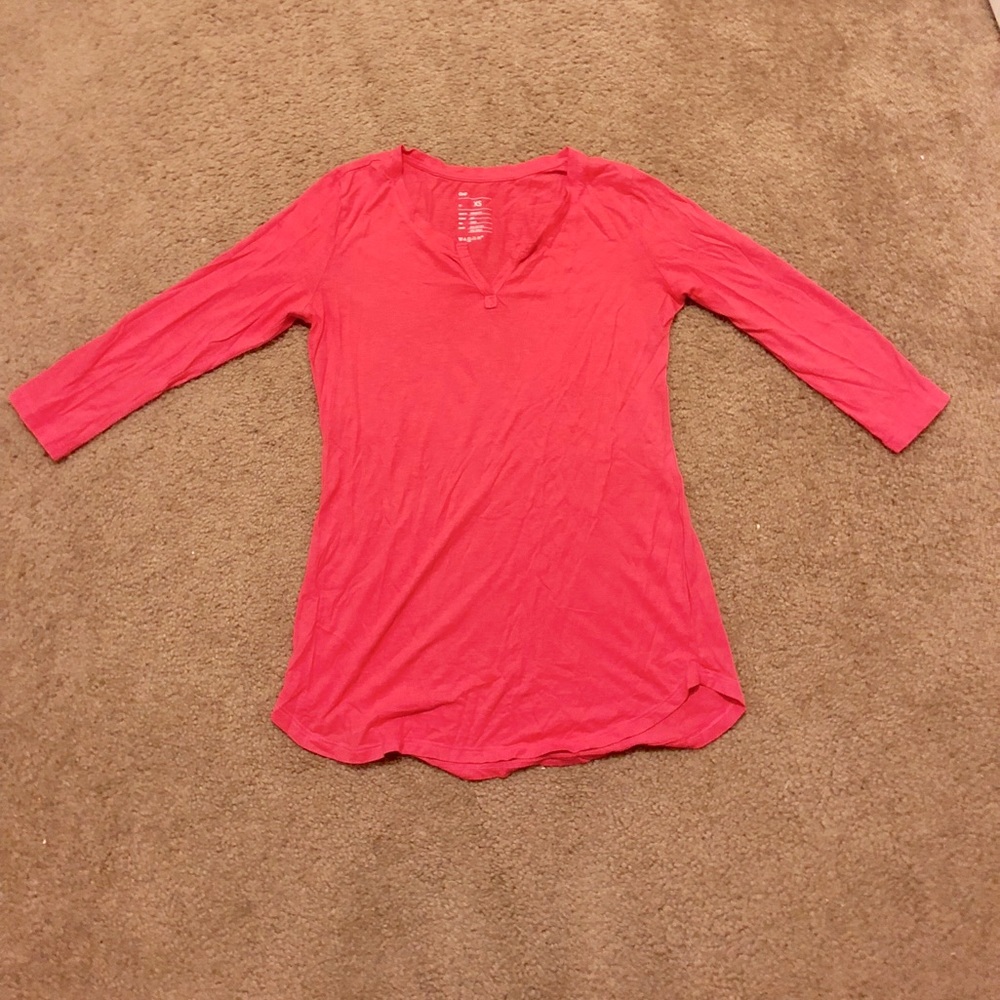 GAP Three-quarter Sleeve Coral Shirt